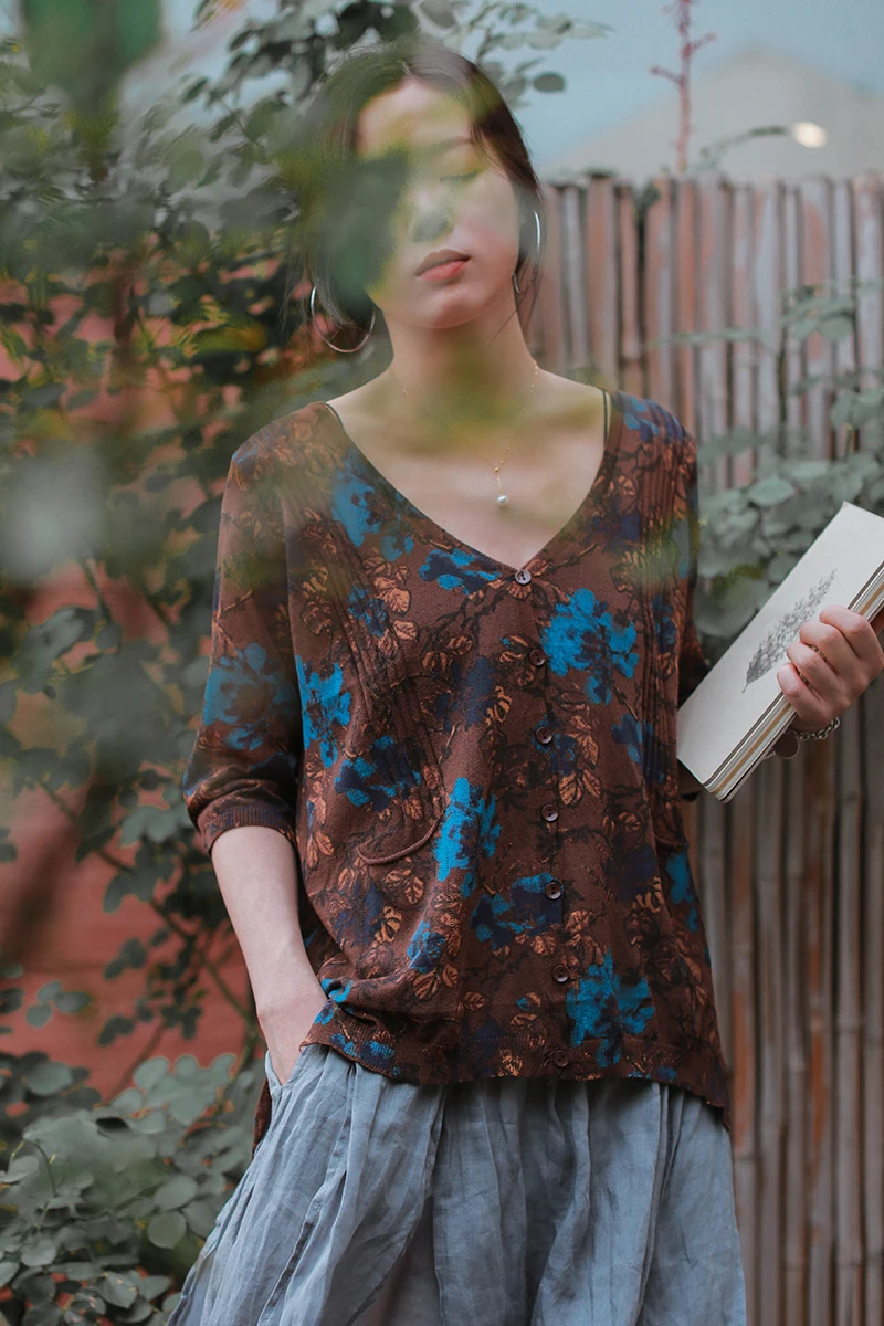 Летняя Блузка Модная ретро Женская трикотажная Повседневная рубашка 2019 новые