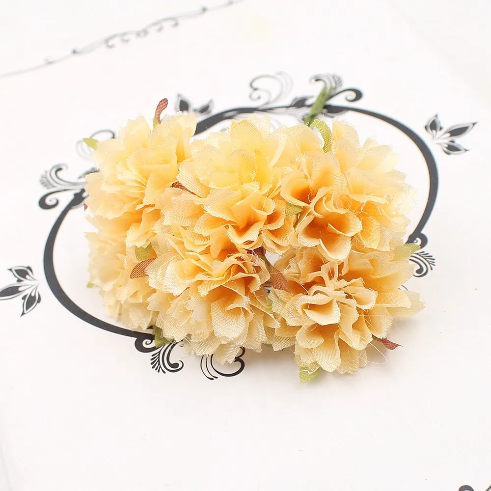 60 шт 3 см шелковые гвоздики искусственные булочки Свадебные украшения DIY венки