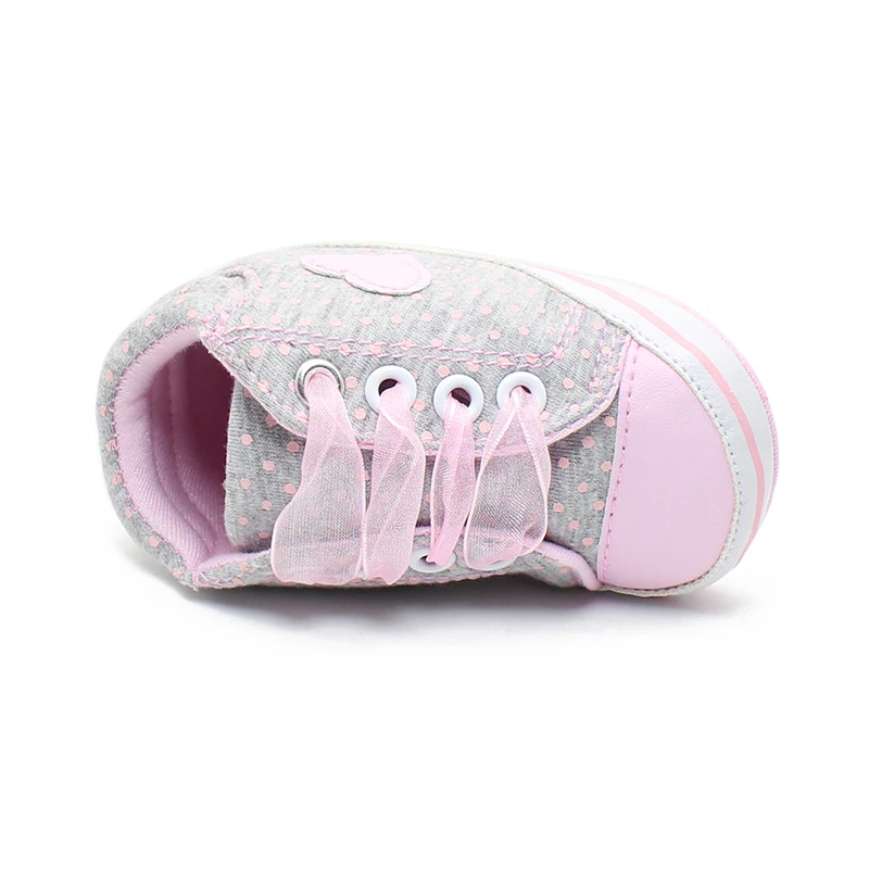 

Baby Girls Pink Hearts Toddler Shoes Autumn Lace-Up Infant Newborn First Walkers Soft Bottom Casual Sneakers Shoes