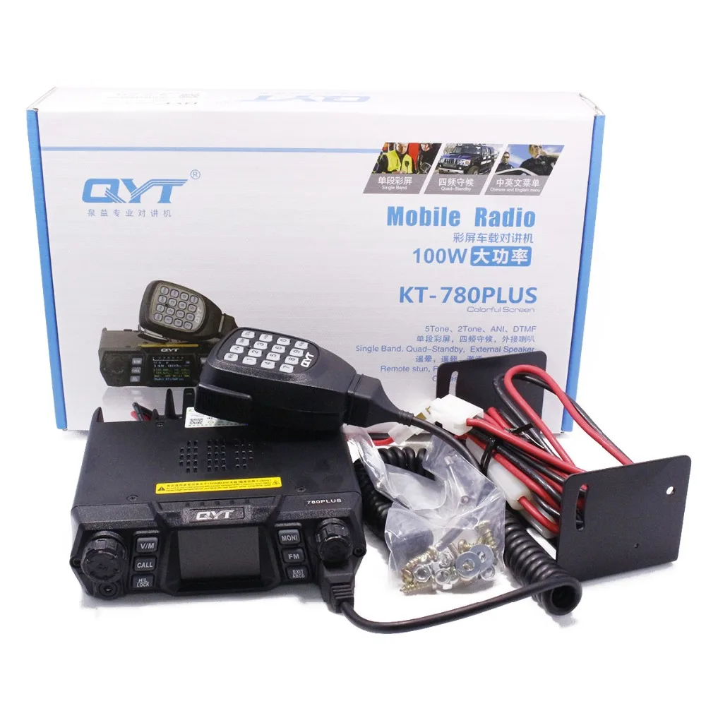 QYT KT 780 Plus 100 Вт Мощный VHF 136 174 МГц Мобильный радиоприемник KT780 200 каналов дальнего