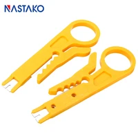 5pcspack wire stripping tools cable wire stripper cutter network rj45 module punch down tools yellow
