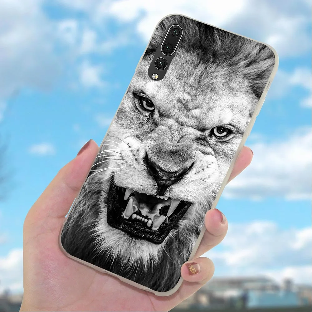 Мягкий ТПУ чехол для телефона с изображением льва тигра Huawei Mate 10 Pro 20 P8 P20 P30 P10 P9 Lite