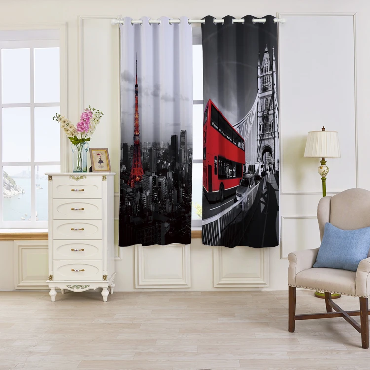 

New Creative Curtain Scenic Cartoon pattern 08 Has been perforated Curtain Tapestry Study Bedroom Home Decor Bedroom Kitchen