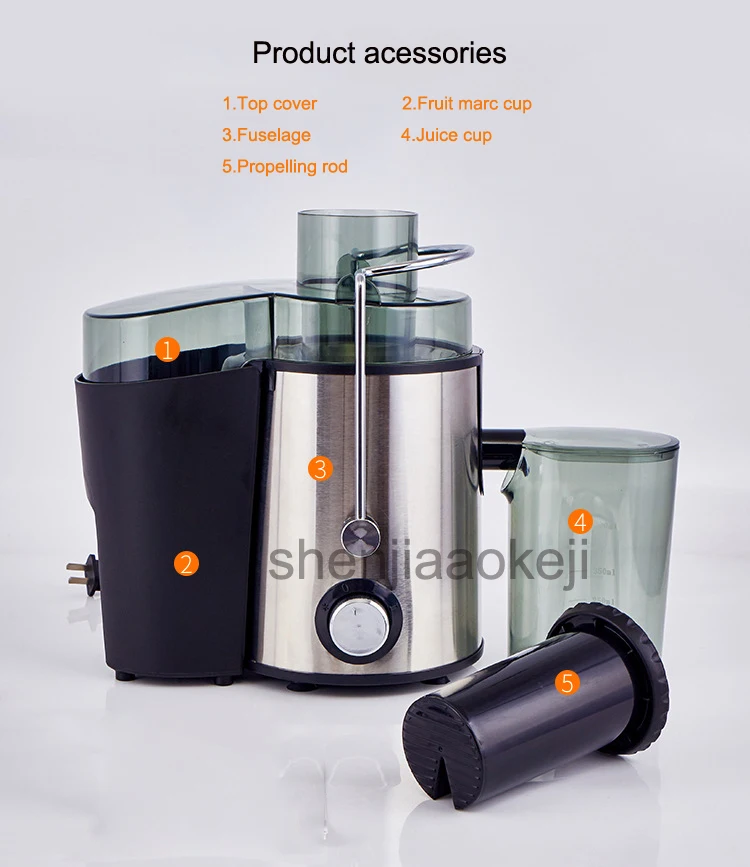 220v250w Stainless Steel Multifunctional Household Juicer Large Capacity Fruit Juice Separation Food Machine 15001-18000R/min