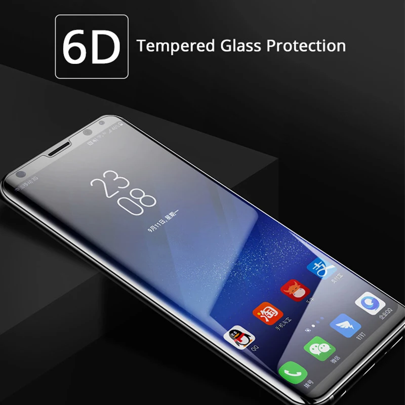 Защитное стекло с полным покрытием 6D для Samsung galaxy Note 8 S8 S9 plus УФ пленка жидкостью