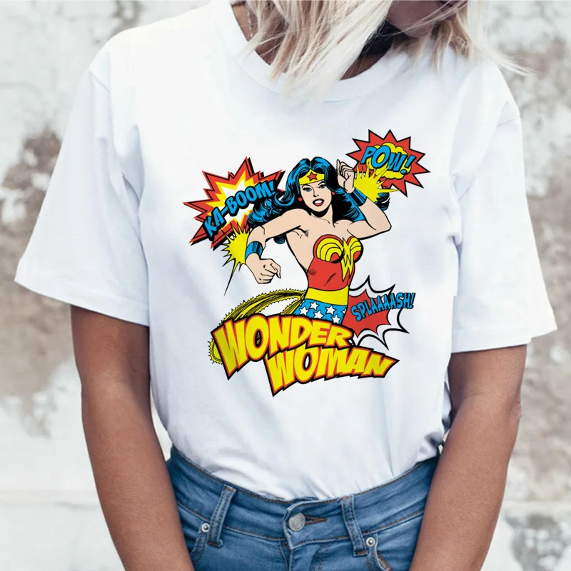 2710 Wonder Woman футболка ulzzang футболка женская футболка в стиле Харадзюку femme хип-хоп женский летний топ уличная одежда с рисунком - Цвет: 2710