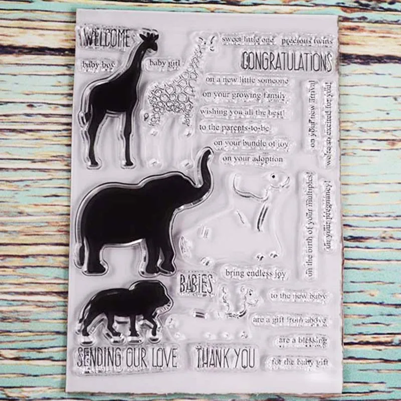 Животных прозрачный значок для DIY Скрапбукинг/изготовление карт/Дети Рождество