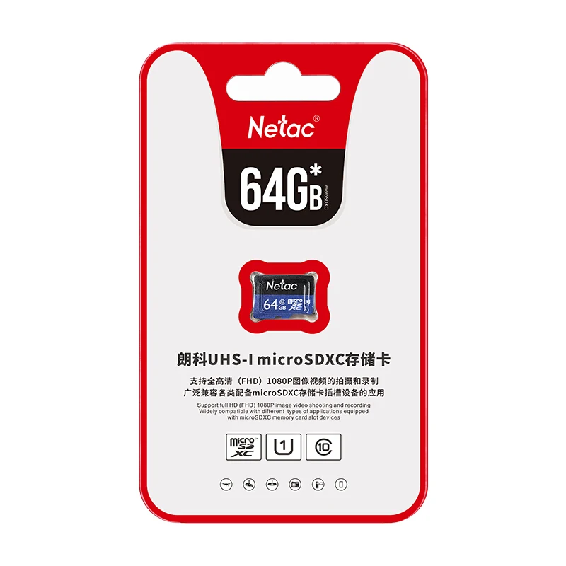 Оригинальная карта памяти Netac Micro SD P500 Class 10 16 ГБ 32 ГБ 64 Гб карта памяти C10 Mini SDHC SDXC UHS-I tf-карта для смартфона/телевизора - Емкость: 64GB