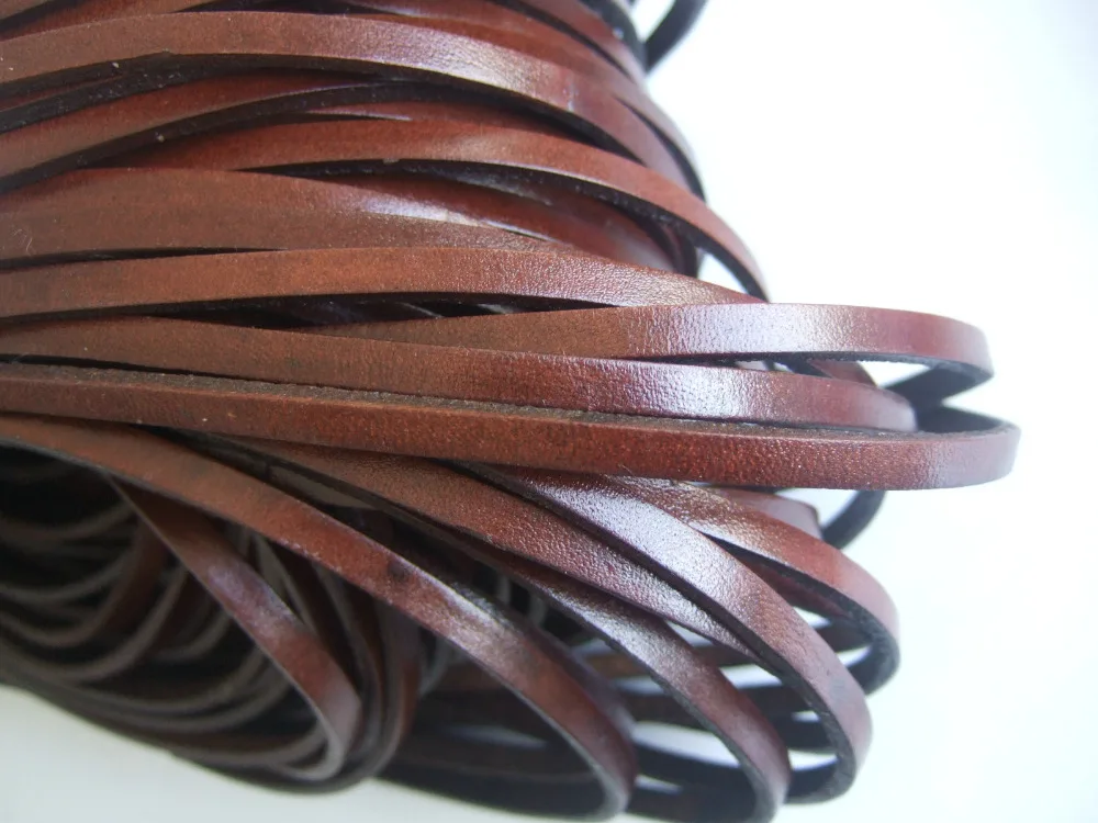 5 ярдов плоский коричневый краситель масло Настоящая Натуральная 5*2 мм кожаный