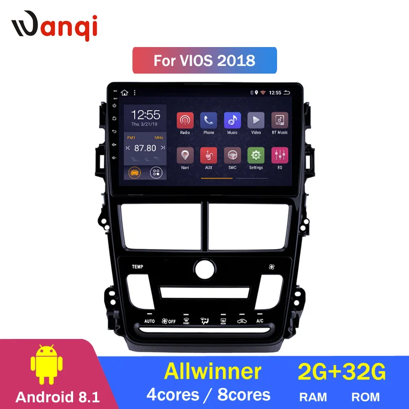 2G ram 32G rom Android 8,1 автомобильный dvd-плеер gps навигация Мультимедиа для Toyota Vios Yaris радио