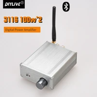 diylive audio mini digital power amplifier tpa3116 2 0 100w2 amplifier a2 0b1 stereo pure hi fi amplifier bluetooth select