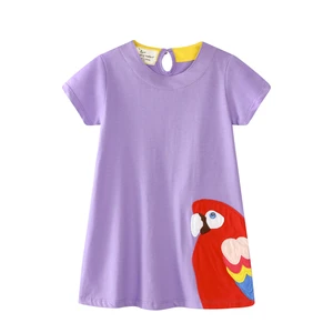 baby girls cartoon dresses kids short sleeve summer dress applique girls cute dress pure cotton girl dress children clothing