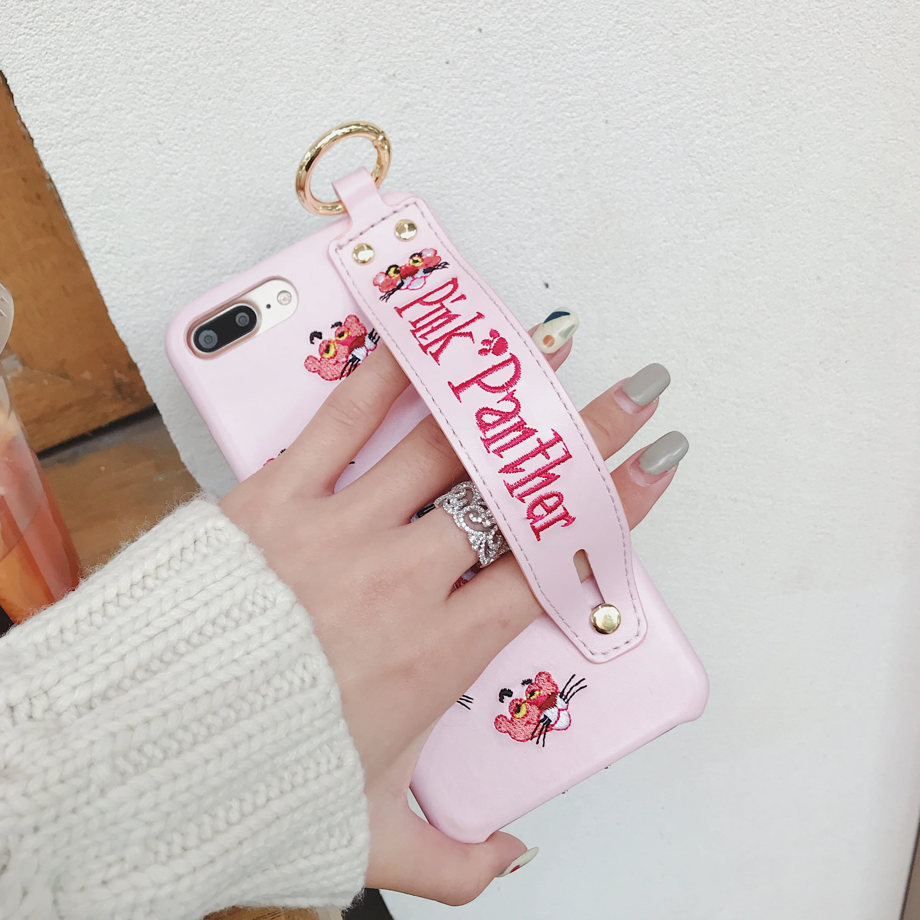 Чехол для телефона с милой вышитой пудрой и леопардовым принтом iPhoneXR 6 7 8plus XS MAX