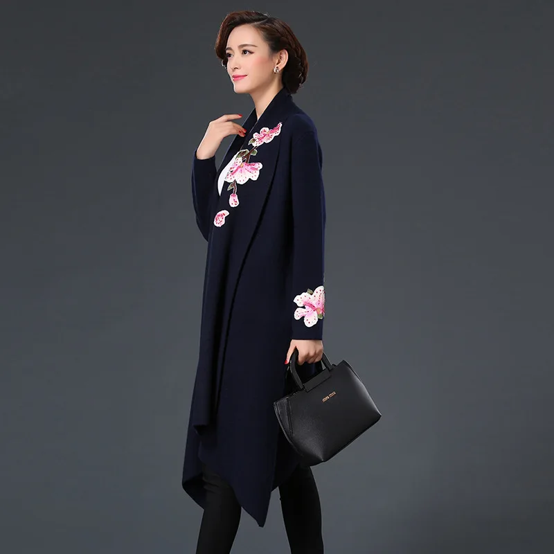 Длинное шерстяное пальто 2020 Новое поступление элегантная женская куртка с