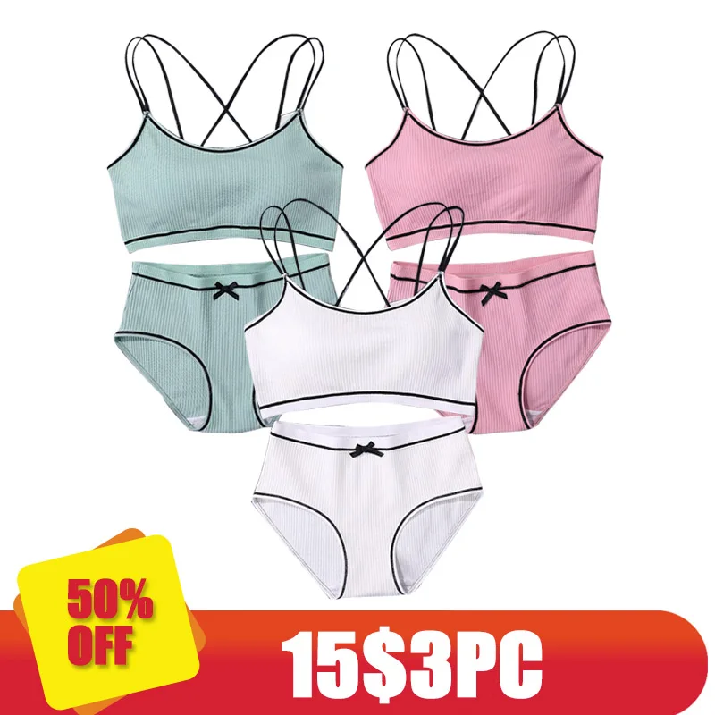 Image color Комплект из 3 предметов, женское нижнее белье, серое хлопковое нижнее белье, комплект из бюстгальтера и трусиков высшего качества, бюстгальтер пуш-ап, бюстгальтер, женское нижнее белье - Цвет: Image color