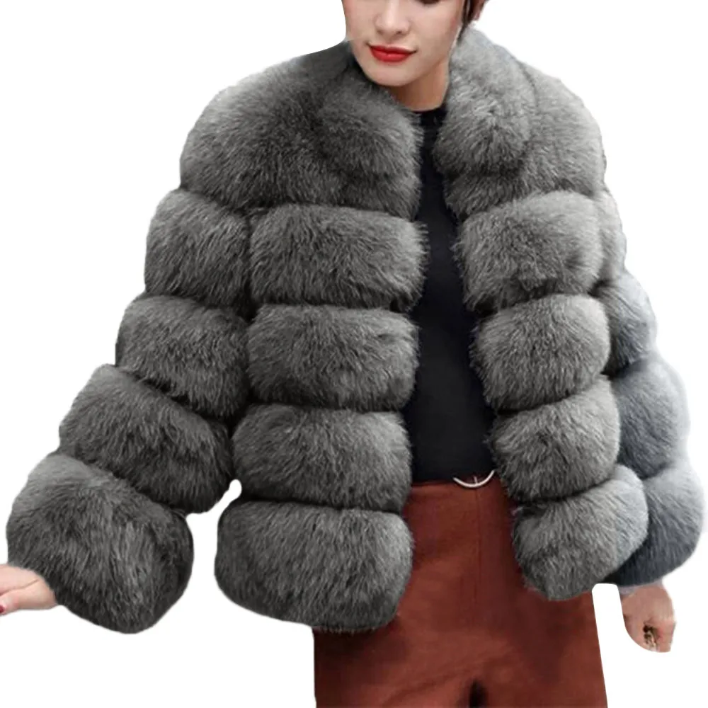 Abrigos mujer invierno женское модное роскошное пальто из искусственного меха элегантное женское осенне-зимнее теплое пальто
