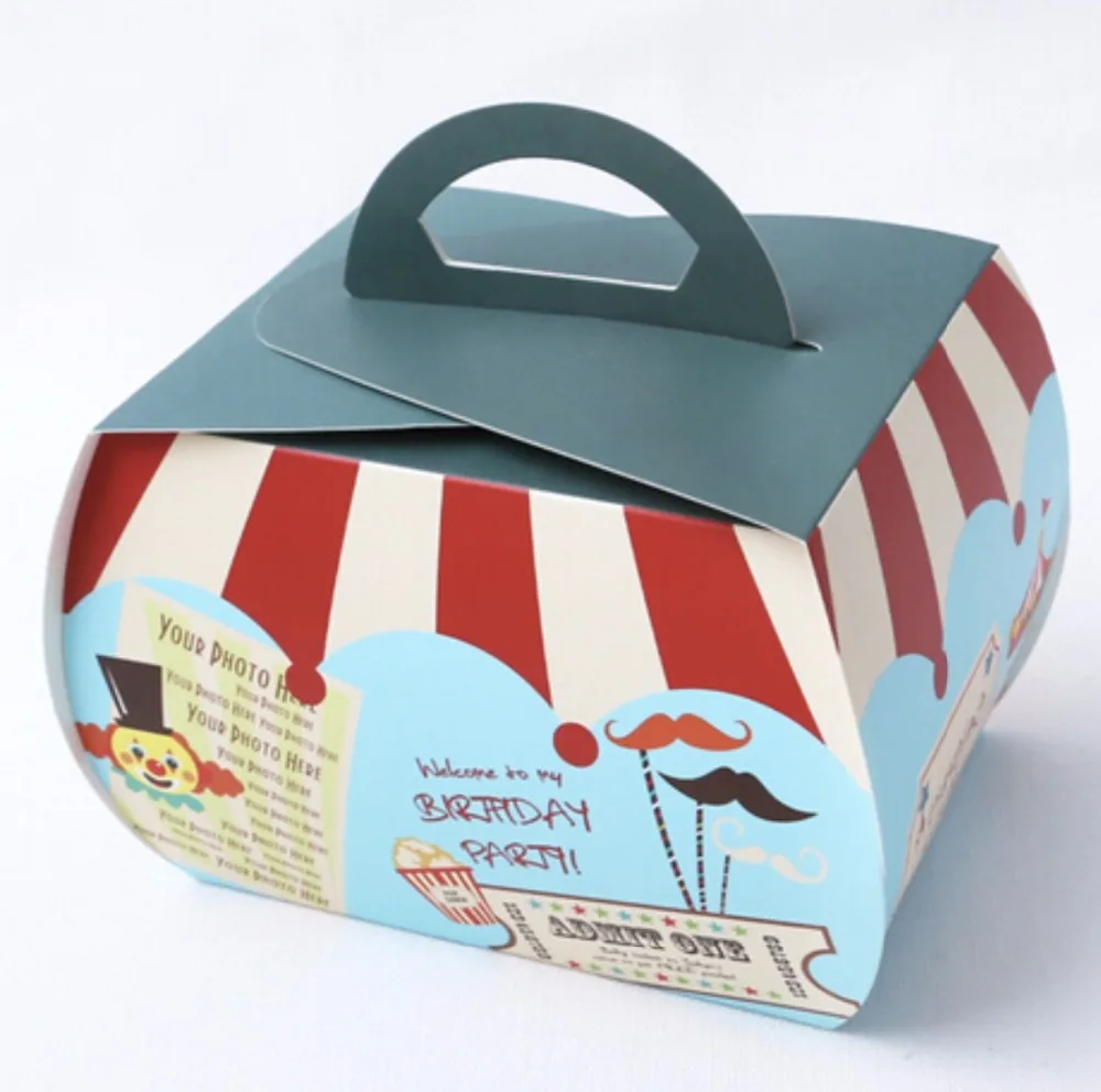 10 шт. Милая цирковая упаковка для выпечки животных Рождественская коробка