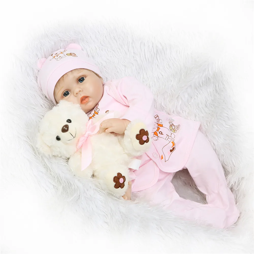 22 &quot55 см reborn силиконовые младенцы виниловые Новорожденные Девочки Малыши Настоящее прикосновение