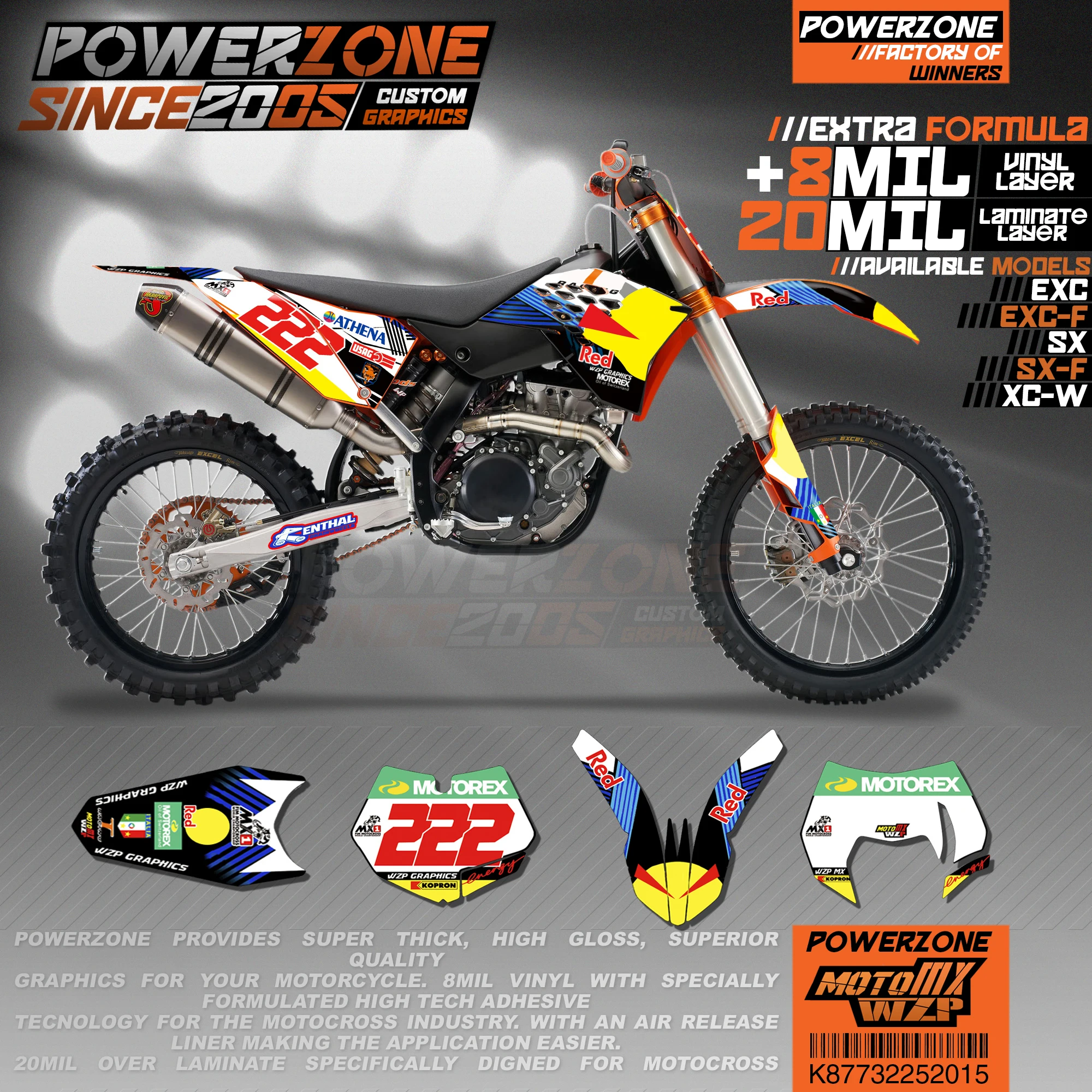 Персонализированные графические фоны PowerZone Team наклейки 3M Набор наклеек для KTM SX SXF