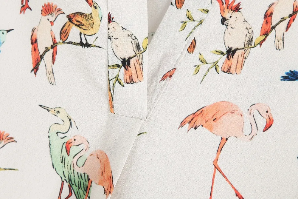 Женская блузка с принтом H.SA Повседневная Свободная v образным вырезом и рукавом