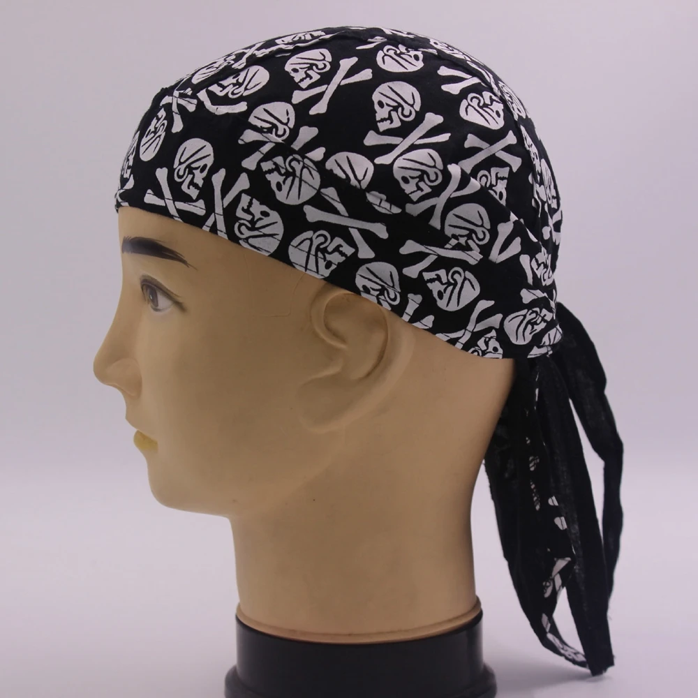09 Мужская хлопковая кепка с алмазной пластиной и черепом, женская шапка Doo Rag Байкерская бандана, головной убор Skullies& Beanies DAJ9068 - Цвет: 09