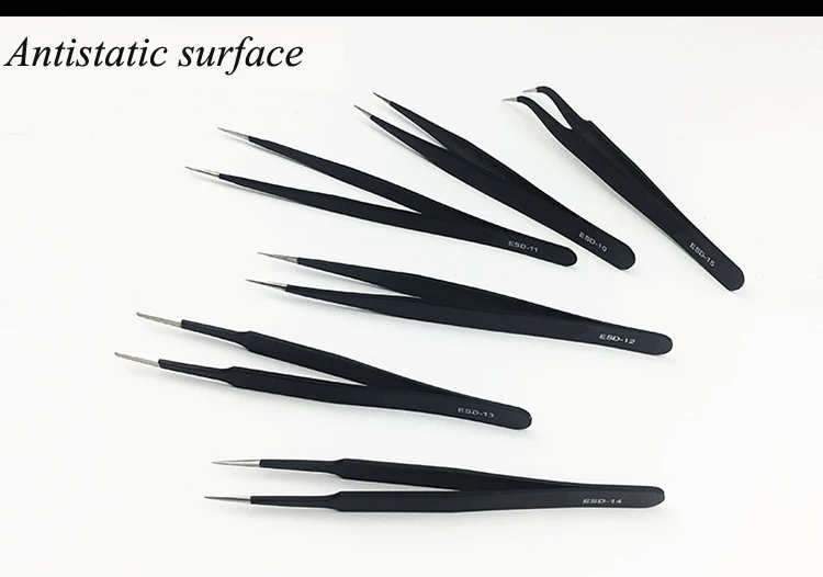 6 шт. антистатические пинцеты из нержавеющей стали|Плоскогубцы| |