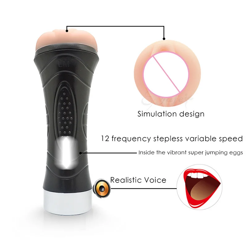 Мощная чашка для мужской мастурбации черная нетоксична из термопластичной