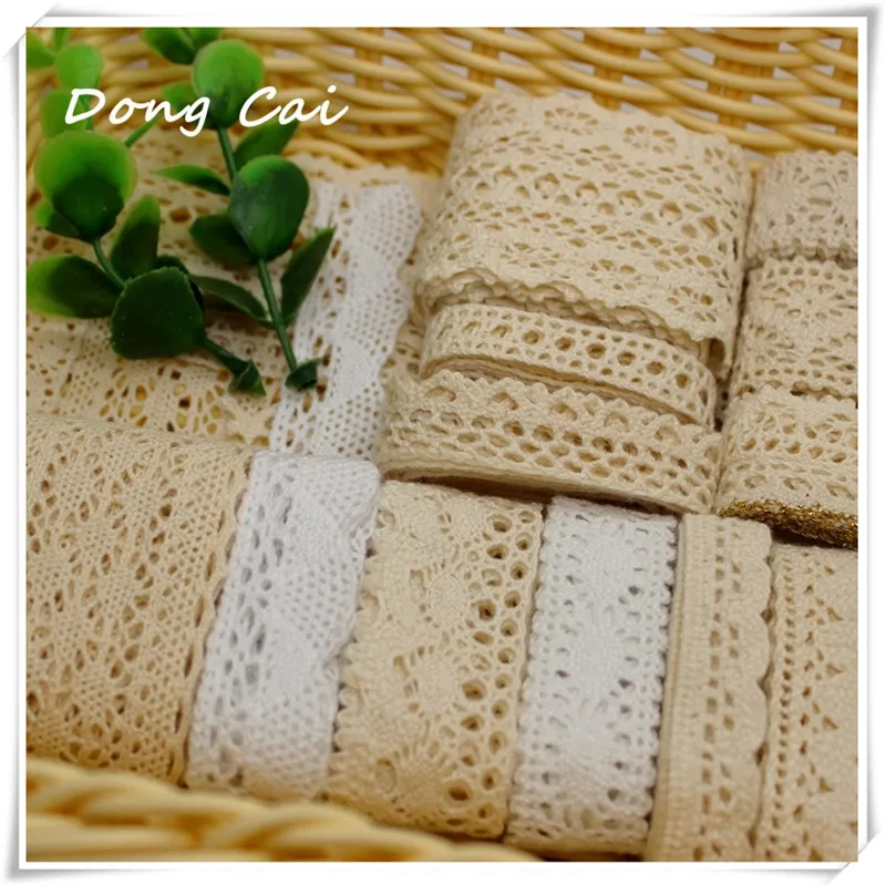 Ткань для шитья одежды 10 ярдов сделай сам бежевая отбеленная хлопковая кружевная