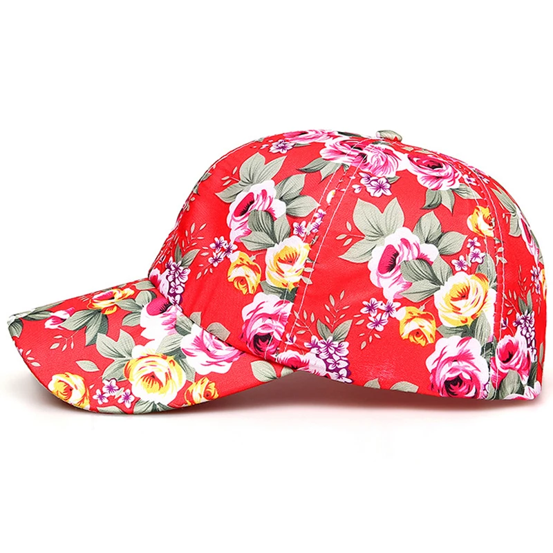 Women Fashion Adjustable Cotton Floral Printed Baseball Caps Summer Sun Snapback Hip-Hop Hat Sunbonnet Trendy | Аксессуары для