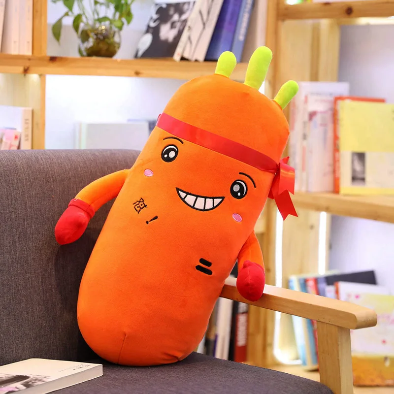 65-95CM Cartoon Sports Boxing Carrot Plush Toy Cute Simulation Vegetable Pillow Dolls Stuffed Soft Toys For Children Gift | Игрушки и