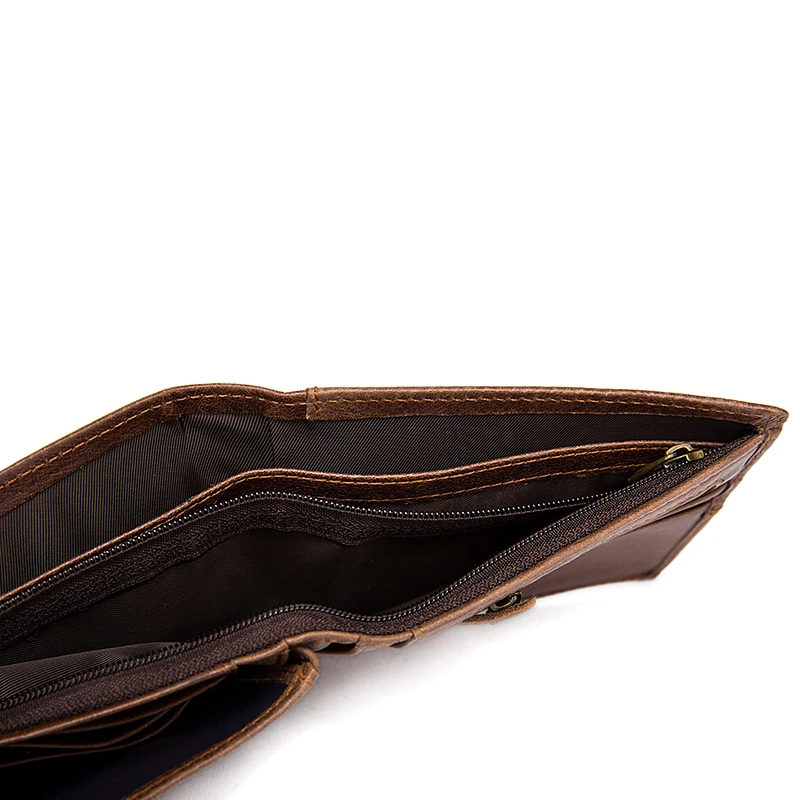 Мужские кошельки COMFORSKIN винтажные вместительные двойного сложения из 100%