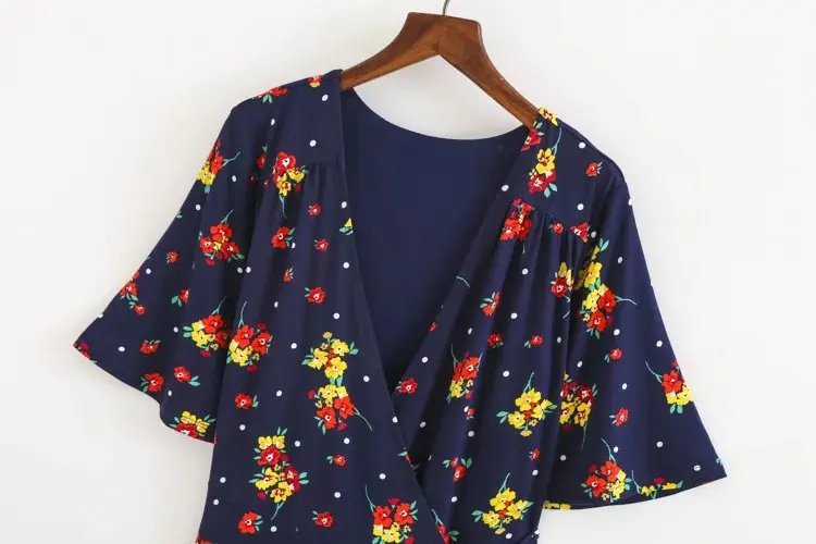 Дениска модные женские туфли с цветочным принтом темно-Платья для женщин Лето