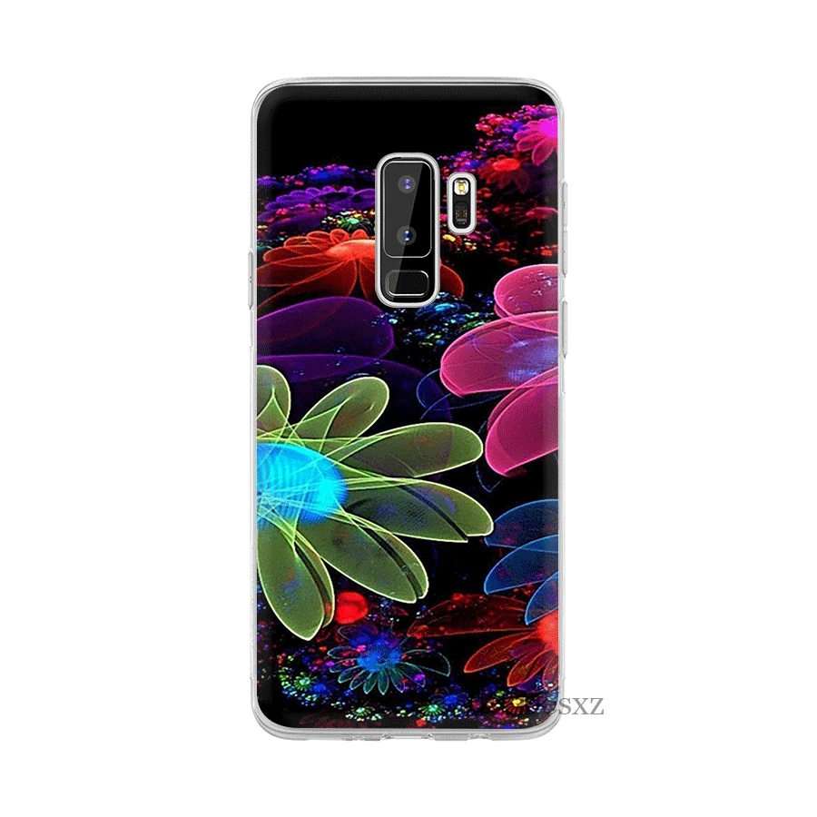 Чехол с неоновым цветком для Samsung S3 S4 S5 S6 S7 Edge S8 S9 S10 Plus S10e Note 8 9 Жесткий | Мобильные