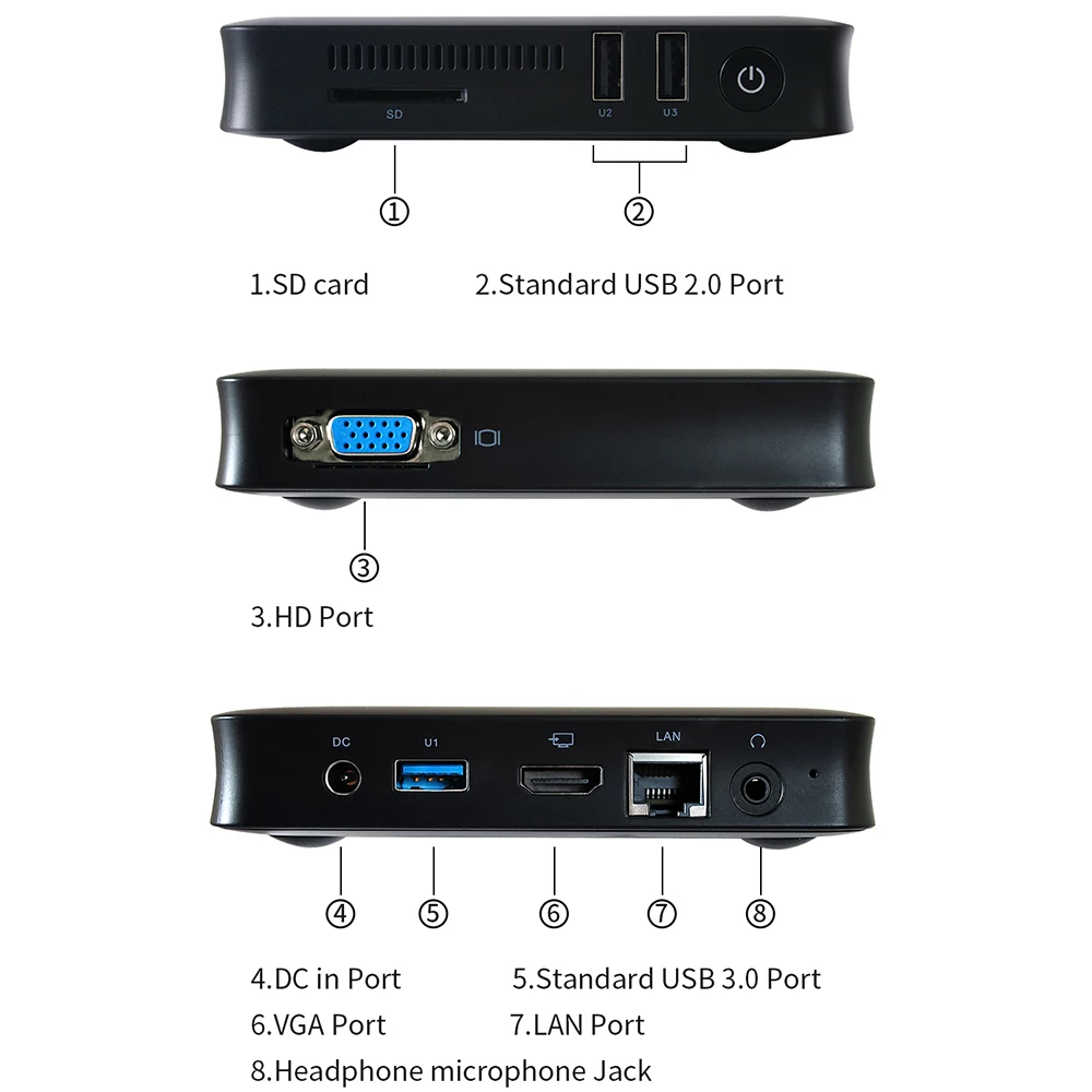 Перемычка EZbox Z8 мини ПК Intel Atom X5-Z8350 1,44 Ghz 2 GB/32 GB Windows 10 Мини компьютер 2,4G/5G WiFi 1000M LAN HDMI VGA выход