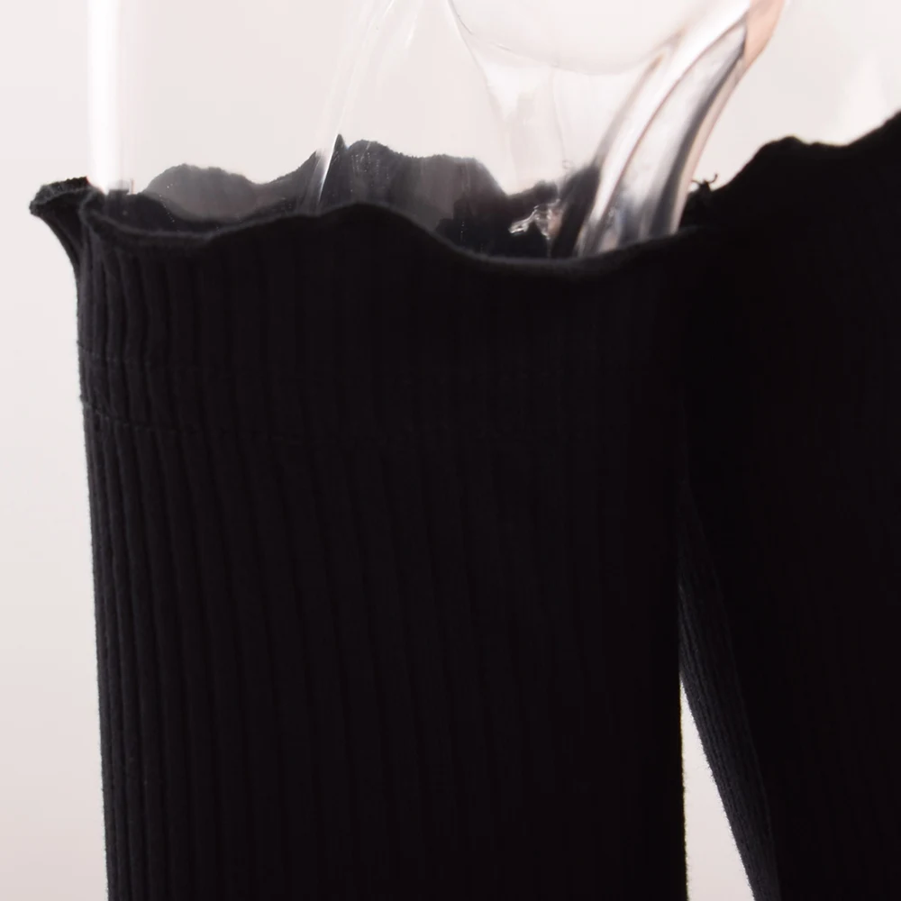 Сексуальный женский топ с открытыми плечами оборками длинным рукавом короткий