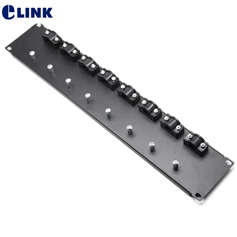 ​3pcs 8 position fiber cable fixing plate 2U for 19