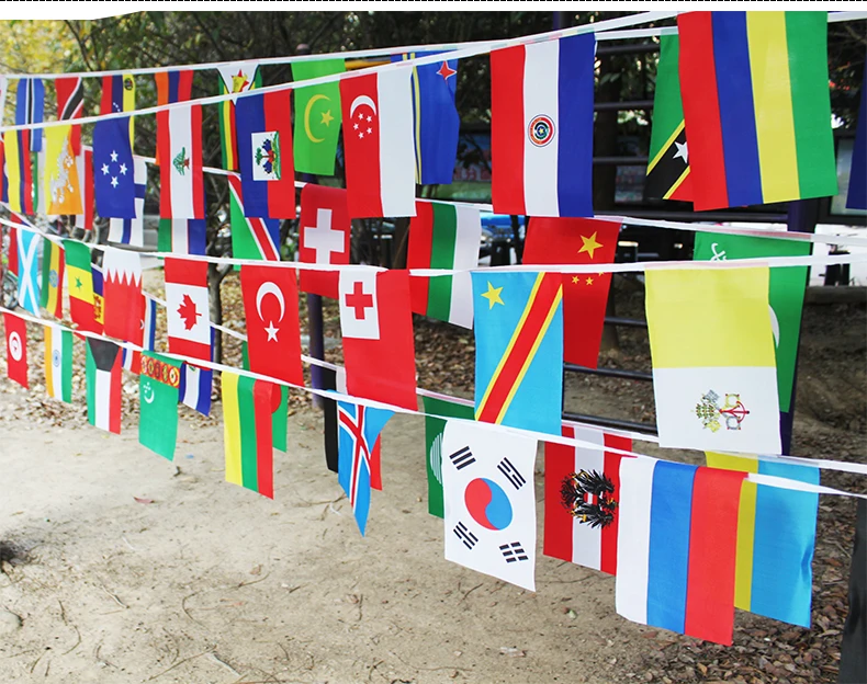 KAFNIK FLAG 14*21cm String flag 50 countries European Cup bar hanging flags | Flags