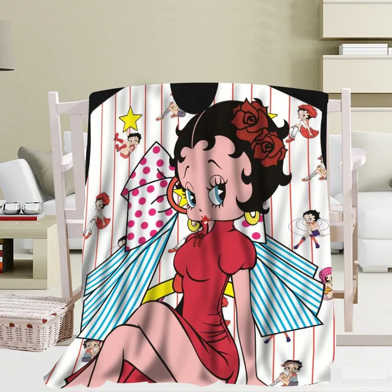 P+ Betty Boop одеяло мягкое DIY диван-кровать пледы одеяло детское взрослое теплое пользовательское одеяло размер 56x80Inch50X60Inch40X50Inch - Цвет: 7