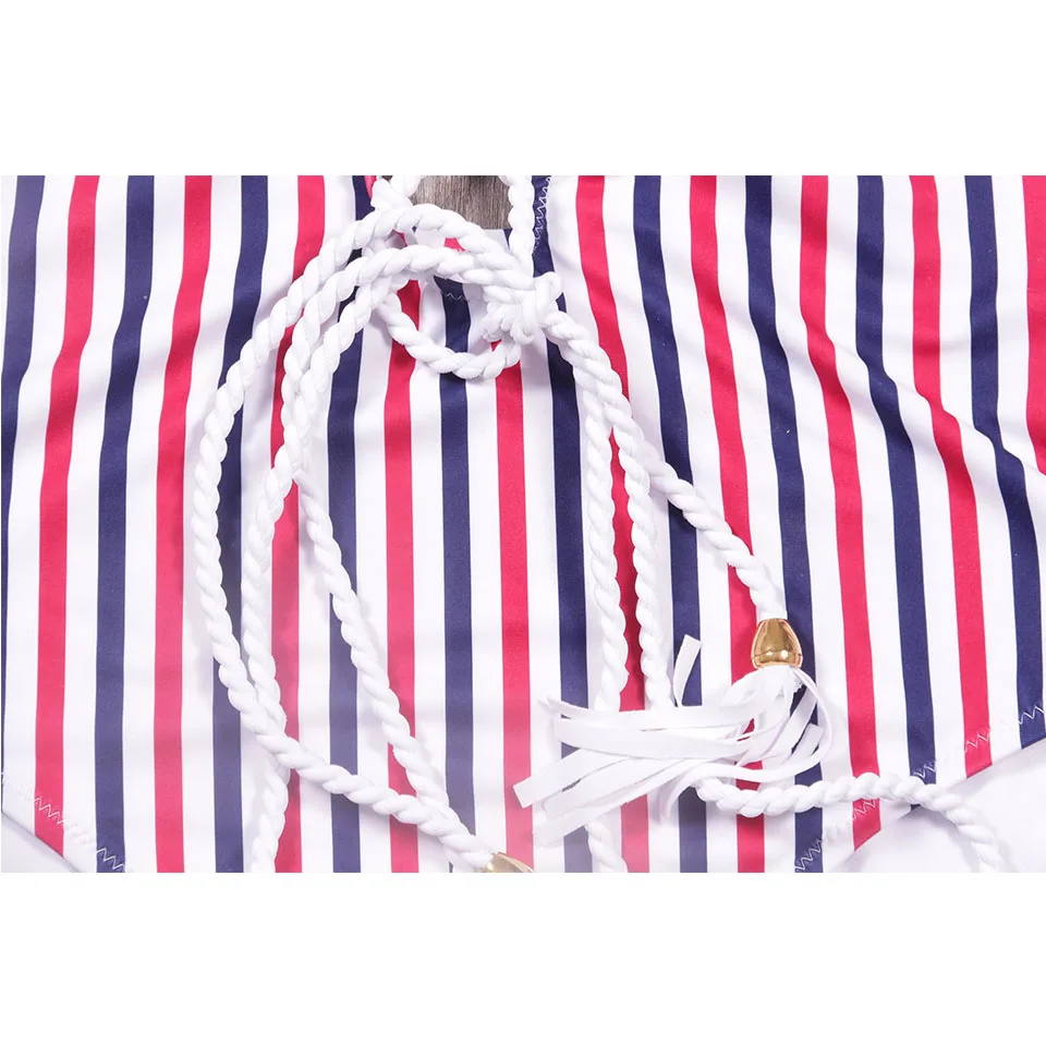 Женский купальник с открытой спиной SAMEGAME пляжный купальный костюм в полоску