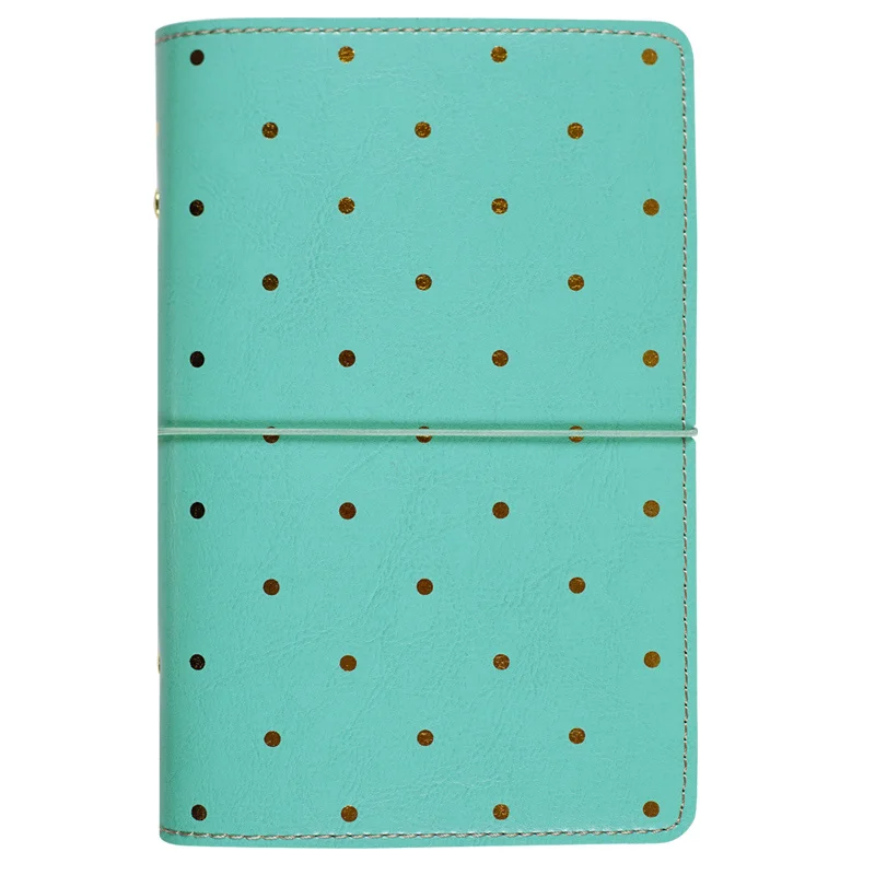 B dot Mint Kawaii кожаный блокнот A5 A6, записная книжка, дневник, портативный дневник, блокнот в горошек, планировщик список дел органайзер, кадерно - Цвет: B dot Mint