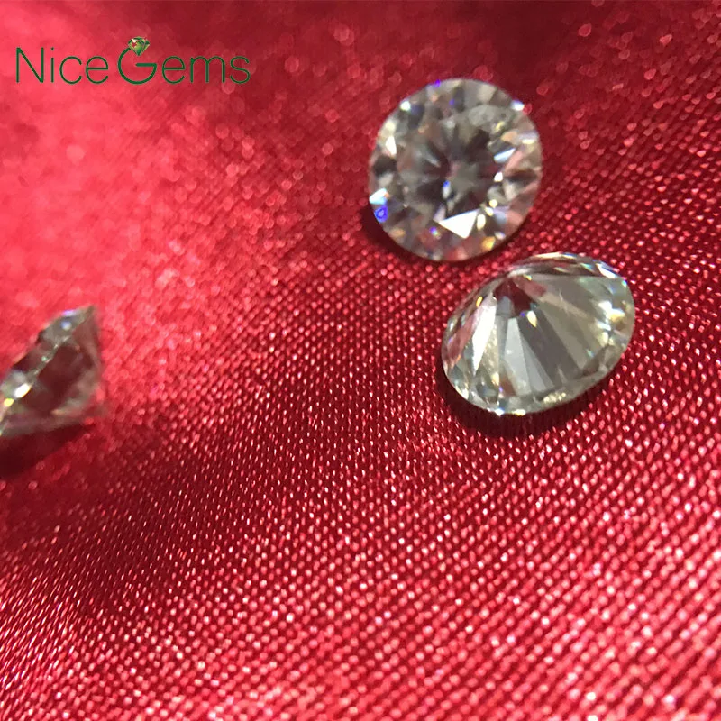 NiceGems 8 мм небольшой синий Муассанит свободный камень бриллиант эквивалентный вес