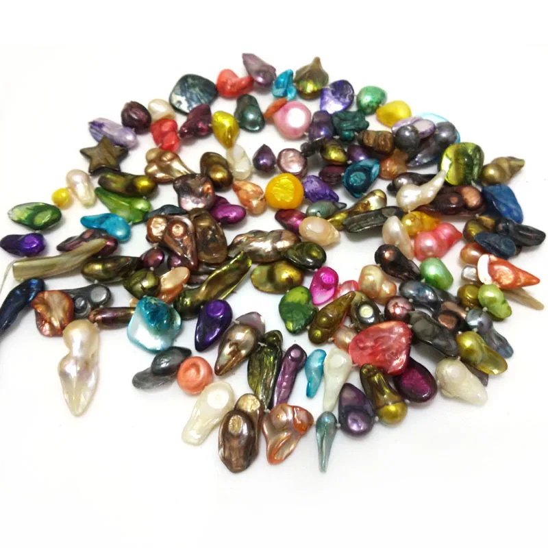 

48 inches Multicolor Natural Baroque Blister Pearl Long Chain Sweater Necklace