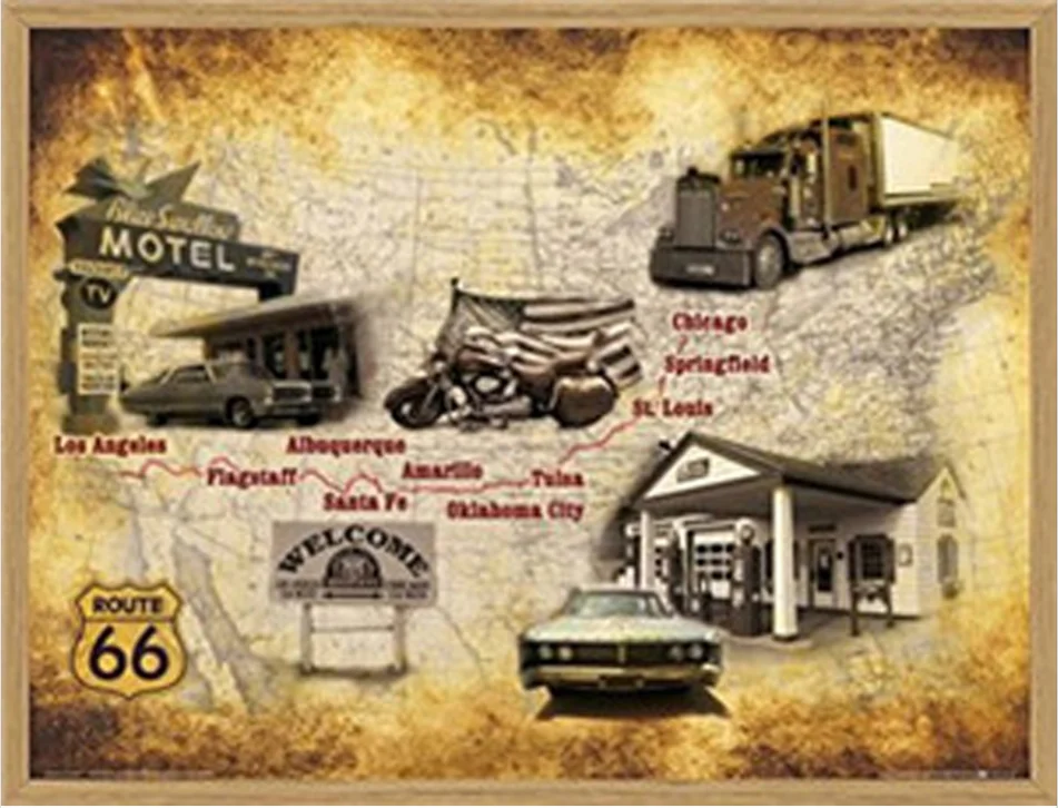 Route 66 металлическая пластина с винтажным рисунком оловянные знаки настенные плакаты Наклейки пластины живопись бар клуб паб домашний декор настенные 1001(478