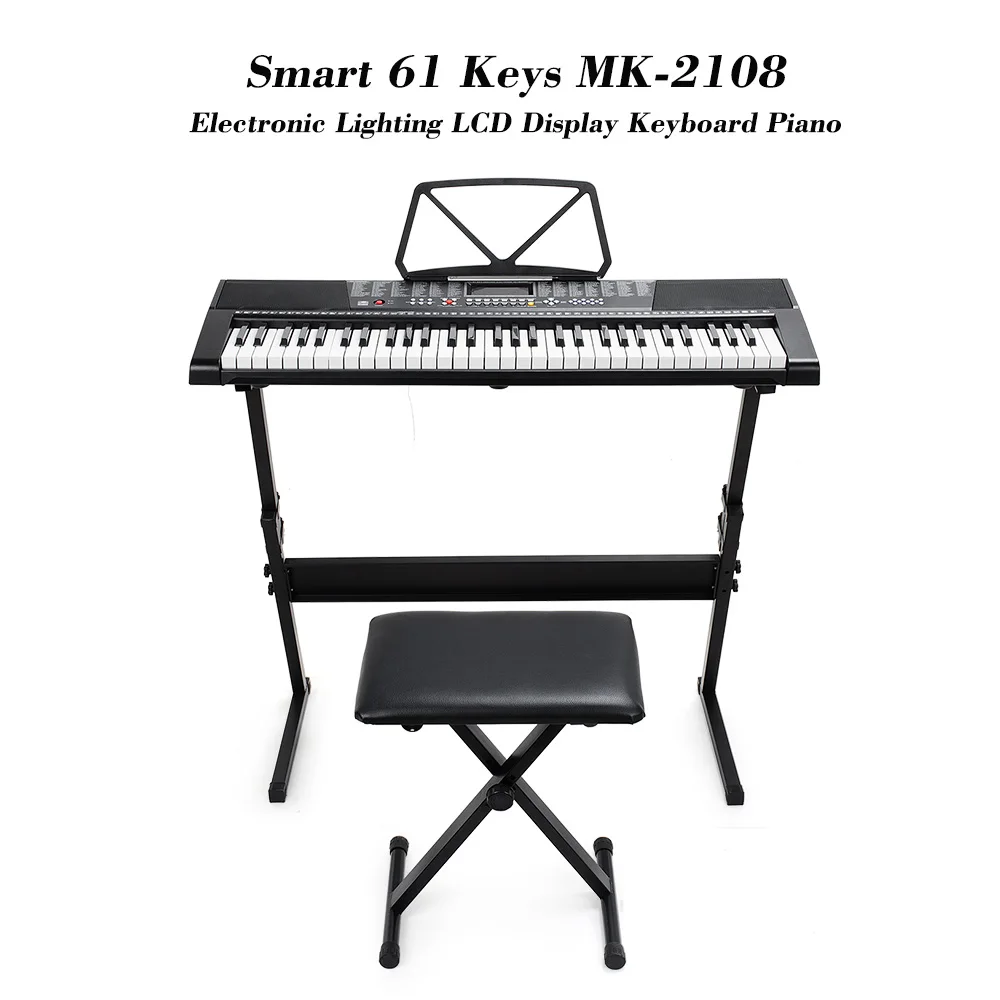 61 Ключи MK 2108 электронный пианино клавиатура цифровой освещение ЖК дисплей с
