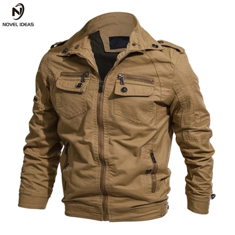 

Novel ideas Military Jacket Men Spring Cotton Casual Jacket Coat Army Men Fashion Pilot Jackets Air Force Cargo Jaqueta
