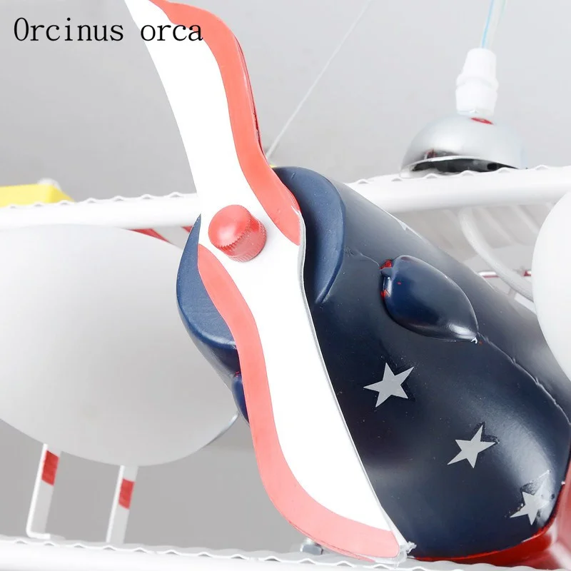 Американская Ретро светодиодная люстра в виде самолета креативная