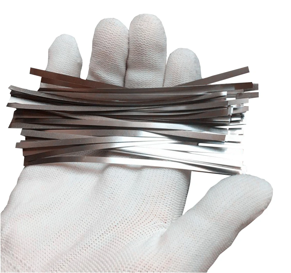 

0,15 мм x 8 мм x 25 мм полосы из 99.96% чистого никеля полосы из чистого никеля для батареи электрод аппарат для точечной сварки