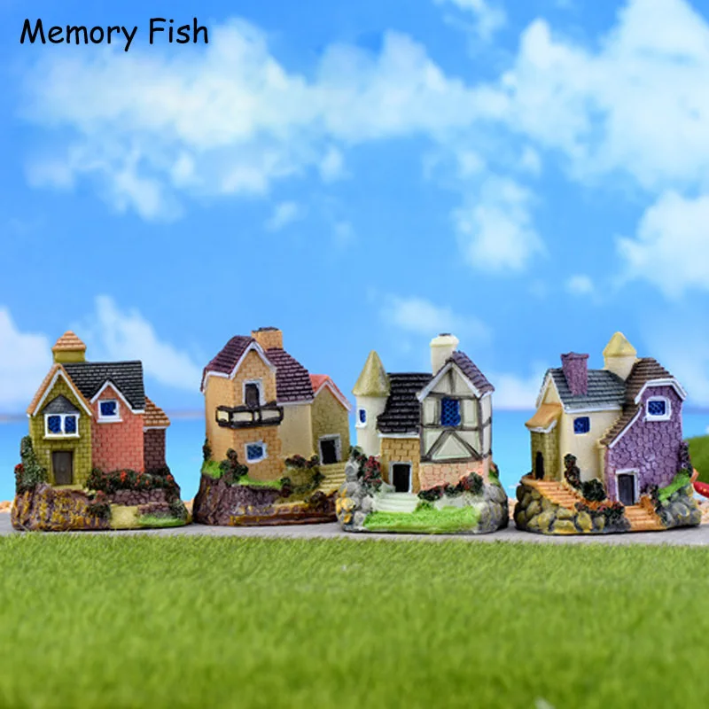 4 дизайн Русский стиль Искусственный Мини мультфильм загородный дом модель