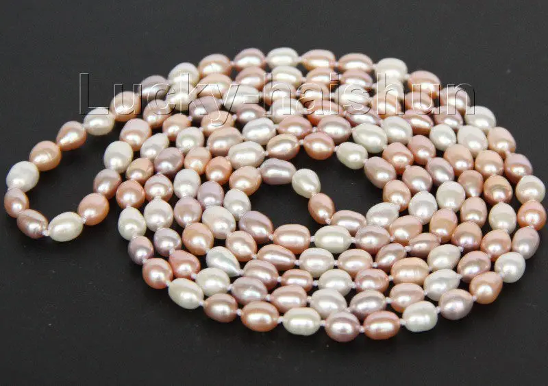 50&quot 8-9mm white pink and purple barpque freshwater pearl necklace wholesal | Украшения и аксессуары