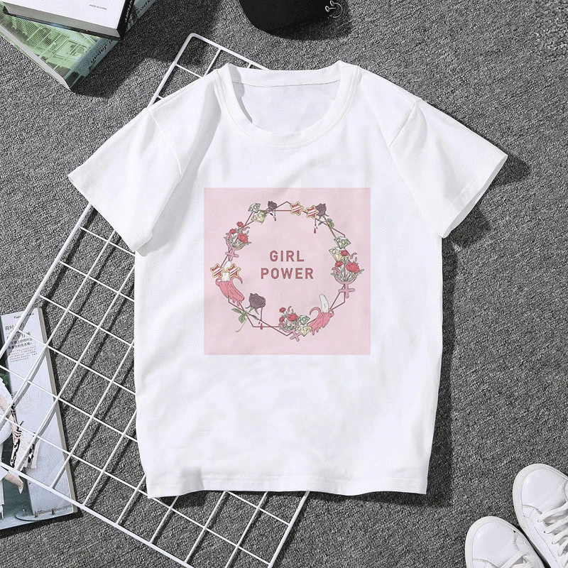 Феминистки Harajuku женские футболки феминизм grl PWR Ullzang футболка Девушка Мощность 90 s футболка с изображением гранж эстетику футболки Для женщин топы - Цвет: 2365